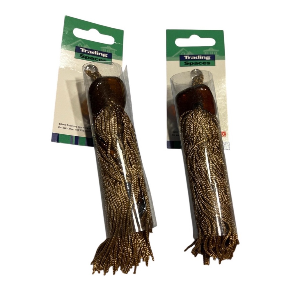 NWT Vintage Trading Spaces set of 2 Gold Beaded Tassels